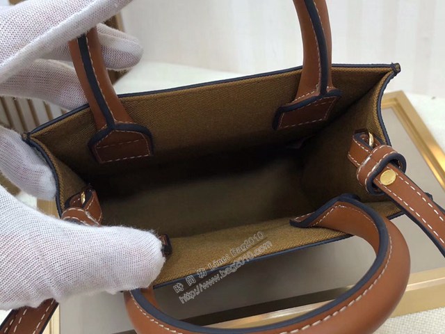 Celine專櫃2022春夏新色MiNi號豎款手袋 賽琳CABAS TRIOMPHE帆布迷你手提托特包 sldj2362